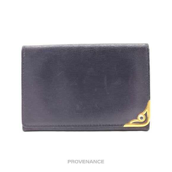 🔴 Cartier Saphir Cardholder Wallet - Navy Blue Leather - Picture 1 of 7